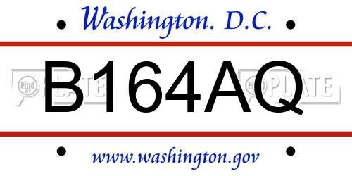 B164AQ District Of Columbia License Plate