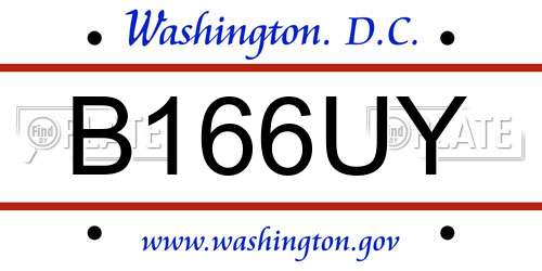 B166UY District Of Columbia License Plate