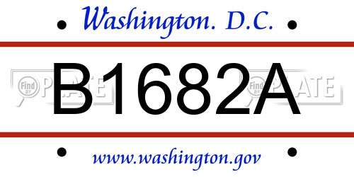 B1682A District Of Columbia License Plate