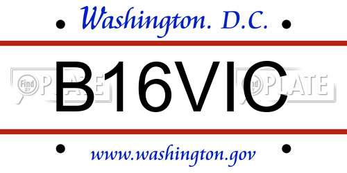 B16VIC District Of Columbia License Plate