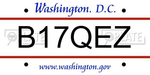 B17QEZ District Of Columbia License Plate
