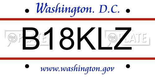 B18KLZ District Of Columbia License Plate