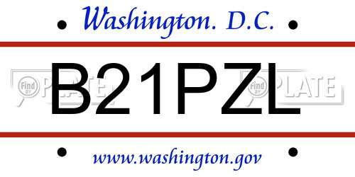 B21PZL District Of Columbia License Plate