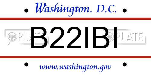 B22IBI District Of Columbia License Plate