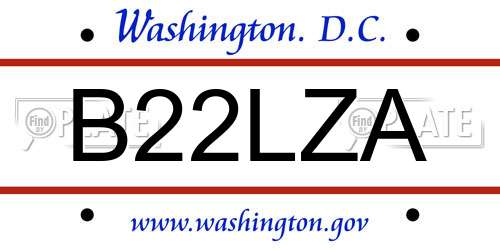B22LZA District Of Columbia License Plate