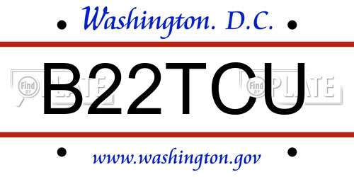 B22TCU District Of Columbia License Plate