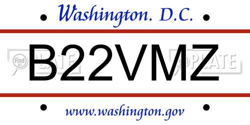 B22VMZ District Of Columbia License Plate