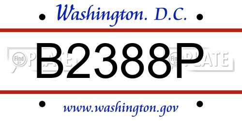 B2388P District Of Columbia License Plate