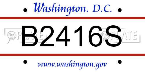 B2416S District Of Columbia License Plate