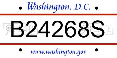 B24268S District Of Columbia License Plate