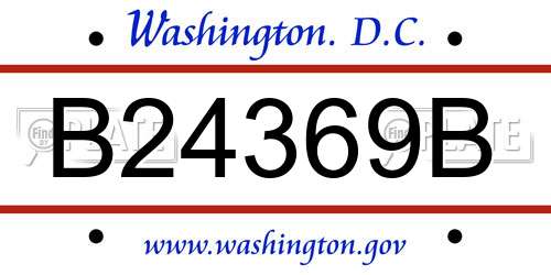B24369B District Of Columbia License Plate