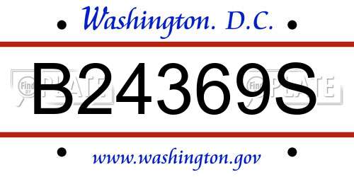 B24369S District Of Columbia License Plate