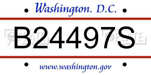 B24497S District Of Columbia License Plate