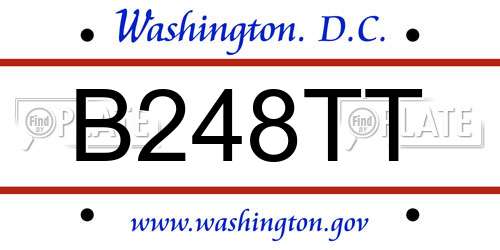 B248TT District Of Columbia License Plate