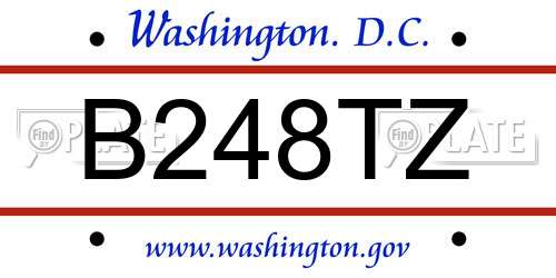 B248TZ District Of Columbia License Plate