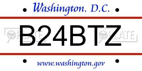 B24BTZ District Of Columbia License Plate