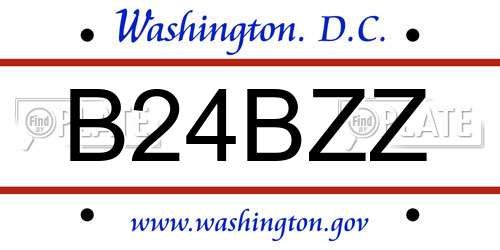 B24BZZ District Of Columbia License Plate