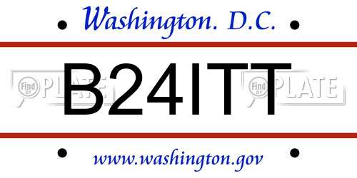 B24ITT District Of Columbia License Plate