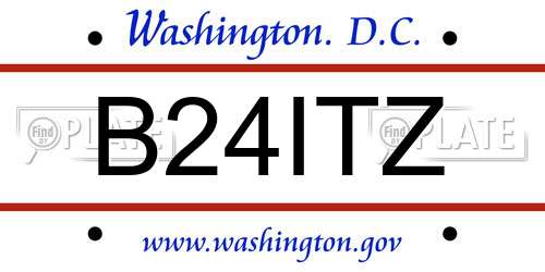 B24ITZ District Of Columbia License Plate