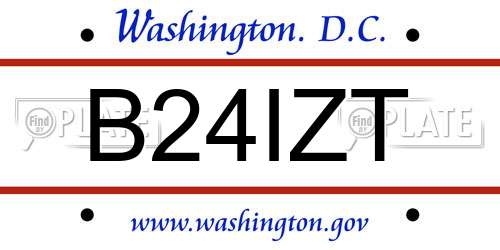 B24IZT District Of Columbia License Plate