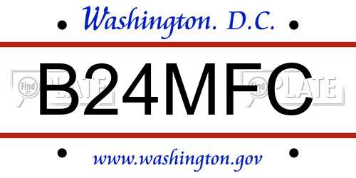 B24MFC District Of Columbia License Plate