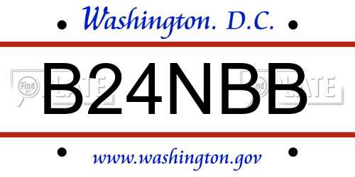 B24NBB District Of Columbia License Plate
