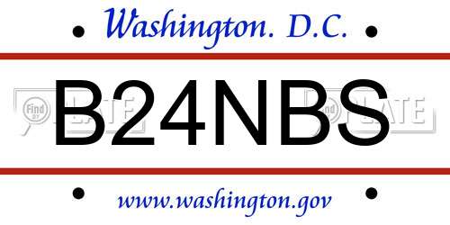B24NBS District Of Columbia License Plate