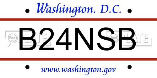 B24NSB District Of Columbia License Plate