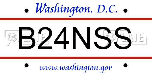 B24NSS District Of Columbia License Plate