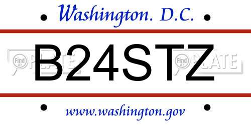 B24STZ District Of Columbia License Plate