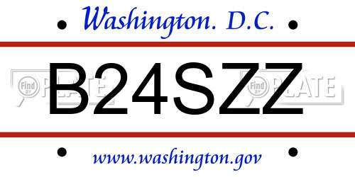 B24SZZ District Of Columbia License Plate