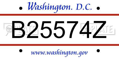 B25574Z District Of Columbia License Plate