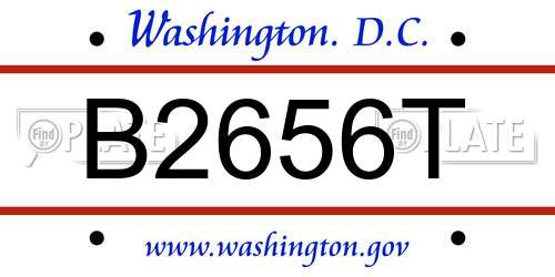 B2656T District Of Columbia License Plate