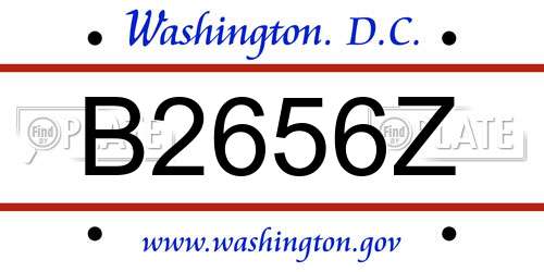 B2656Z District Of Columbia License Plate
