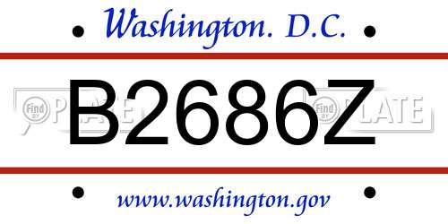 B2686Z District Of Columbia License Plate