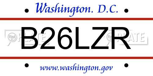 B26LZR District Of Columbia License Plate