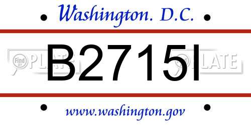 B2715I District Of Columbia License Plate