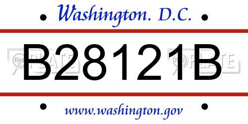 B28121B District Of Columbia License Plate