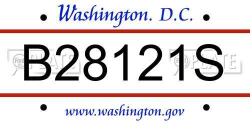 B28121S District Of Columbia License Plate