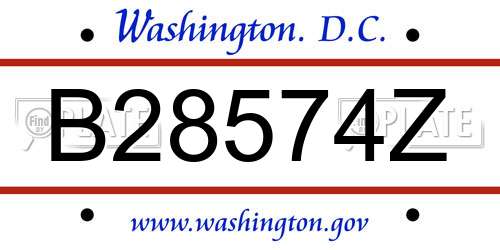 B28574Z District Of Columbia License Plate