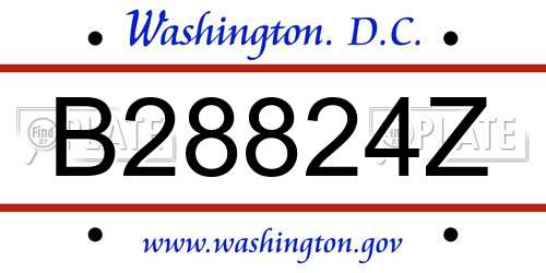 B28824Z District Of Columbia License Plate
