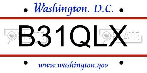 B31QLX District Of Columbia License Plate