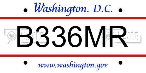 B336MR District Of Columbia License Plate