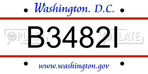 B3482I District Of Columbia License Plate