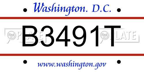 B3491T District Of Columbia License Plate