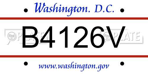 B4126V District Of Columbia License Plate