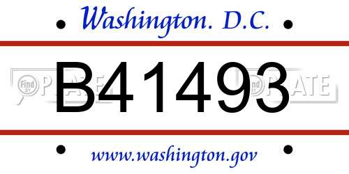 B41493 District Of Columbia License Plate