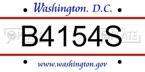 B4154S District Of Columbia License Plate