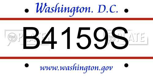 B4159S District Of Columbia License Plate