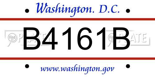 B4161B District Of Columbia License Plate